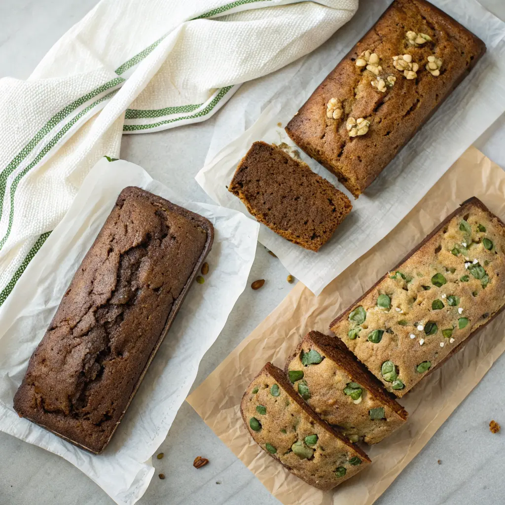 Zucchini bread variations with chocolate chips