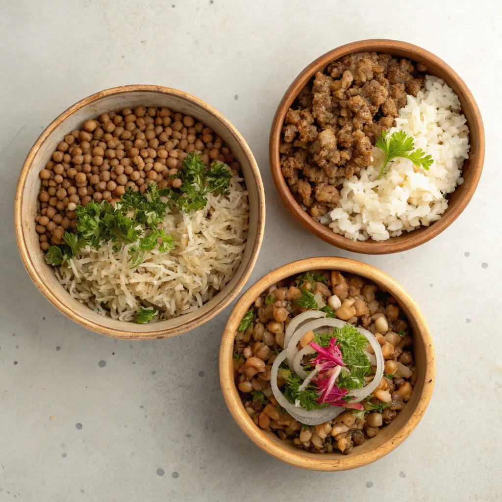 Different mujadara variations