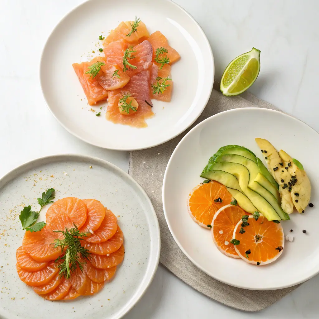 Variations of Salmon Crudo