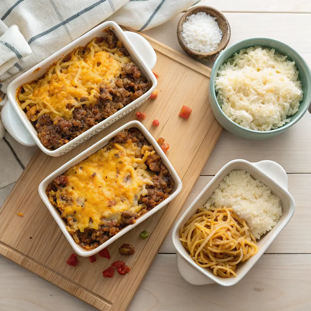 Three variations of Hamburger Supreme Casserole