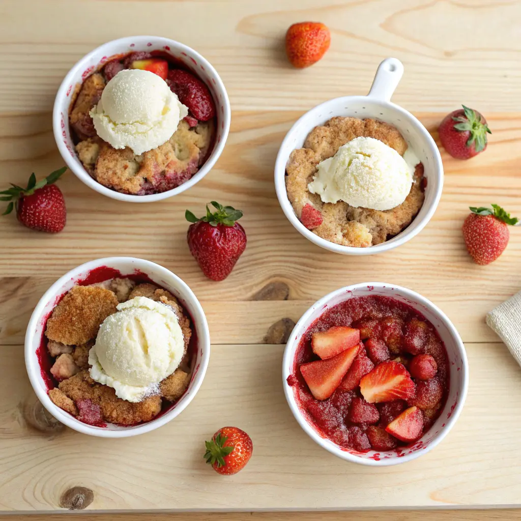 Strawberry cobbler dessert variations