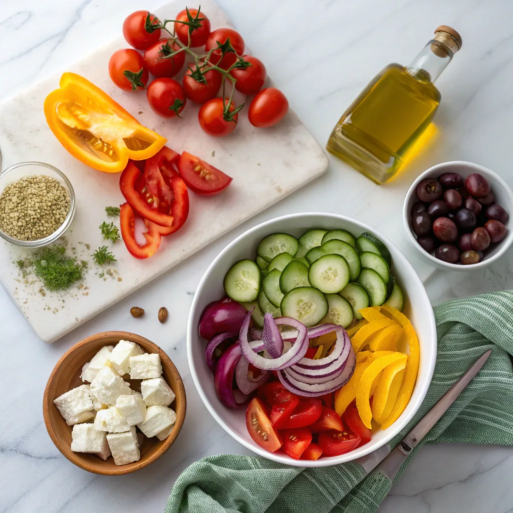 Ingredients for Greek salad