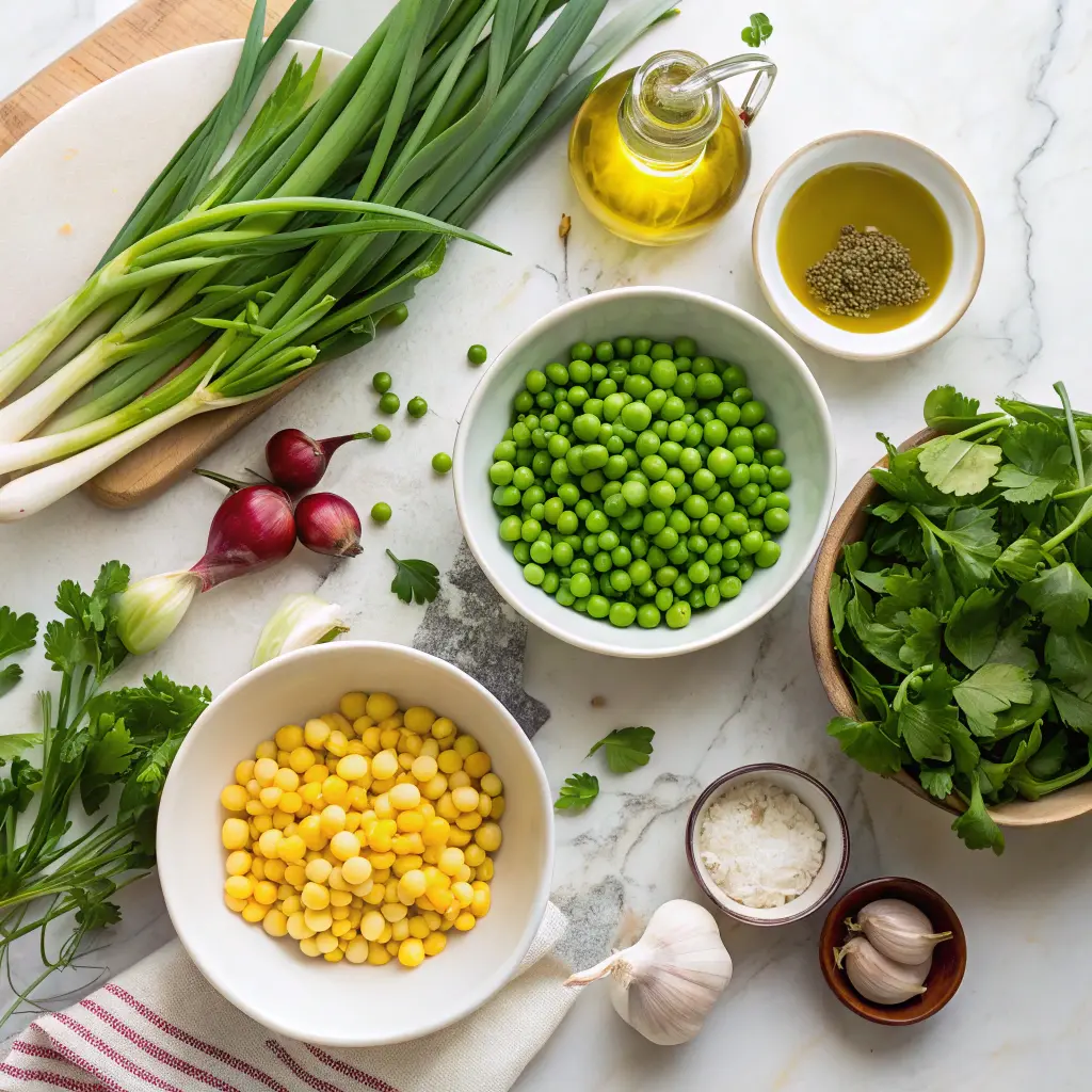 Ingredients for spring succotash