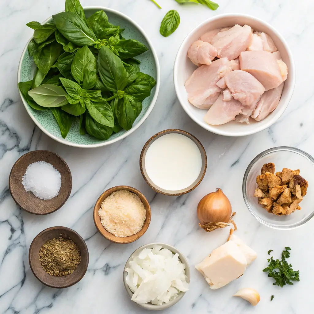 Ingredients for Basil Chicken Coconut Curry