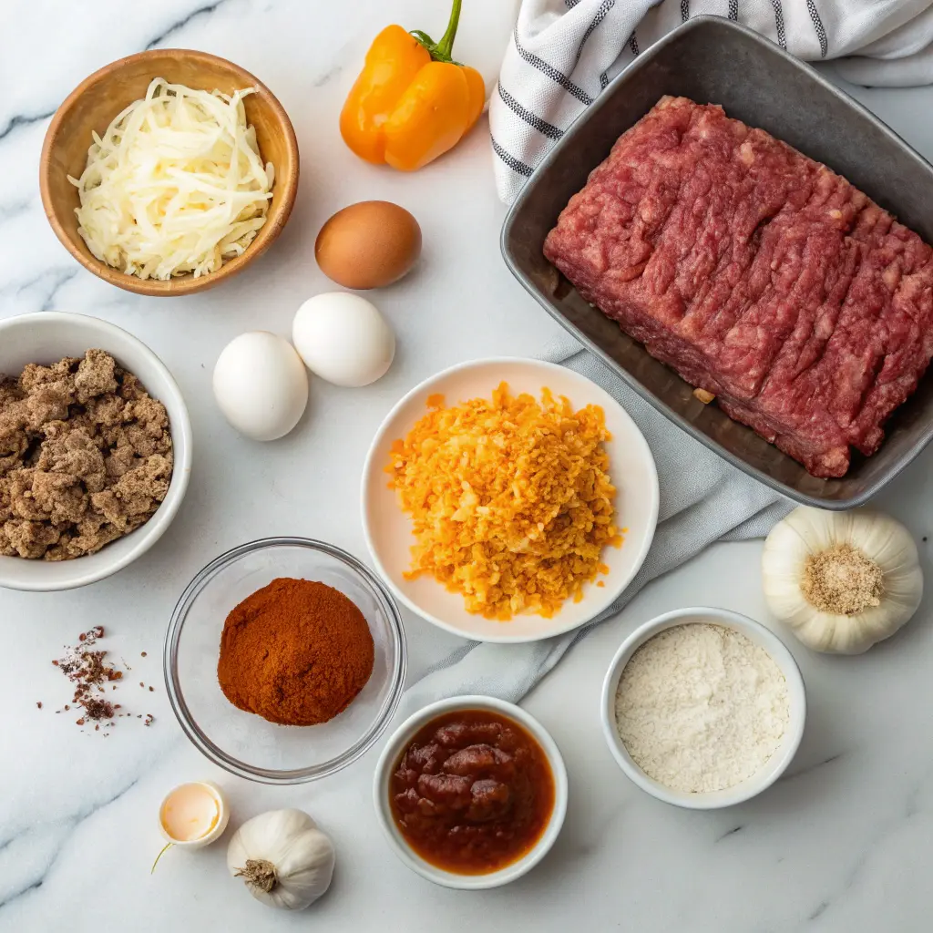 BBQ Bacon Cheddar Meatloaf – Ultimate Savory Flavor 10 Ingredients for BBQ cheddar meatloaf