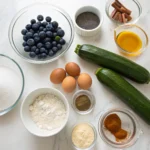ingredients for blueberry zucchini bread