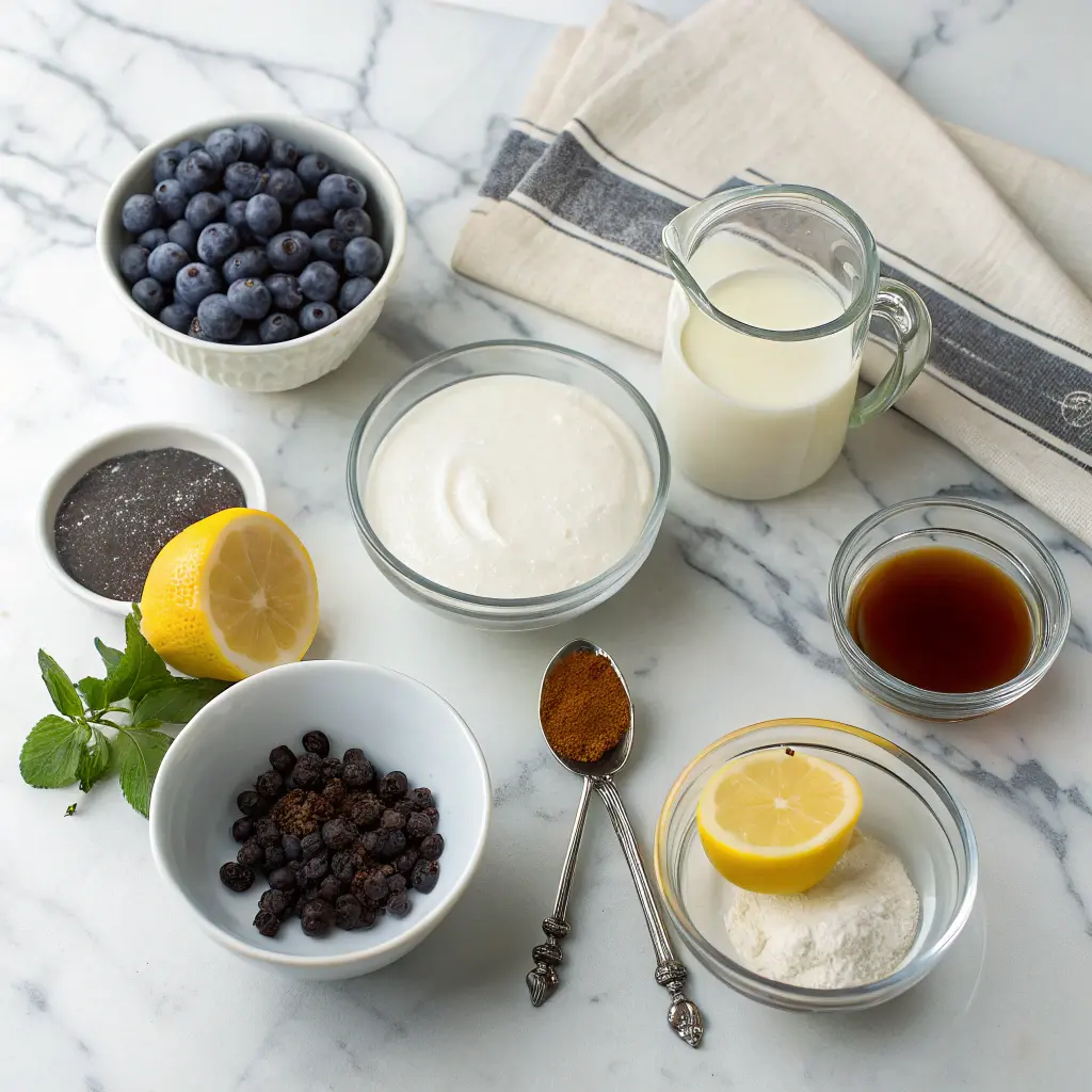 Ingredients for Grey Panna Cotta