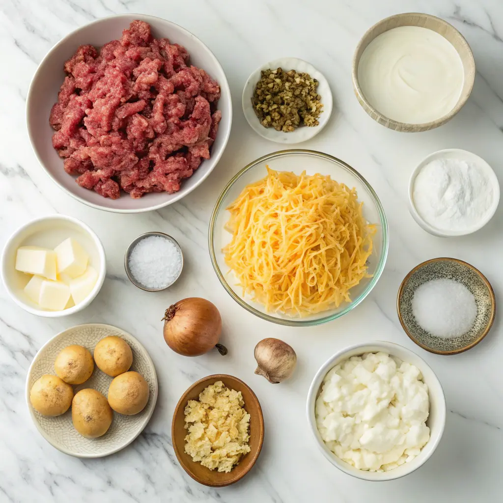 Ingredients for Hamburger Supreme Casserole