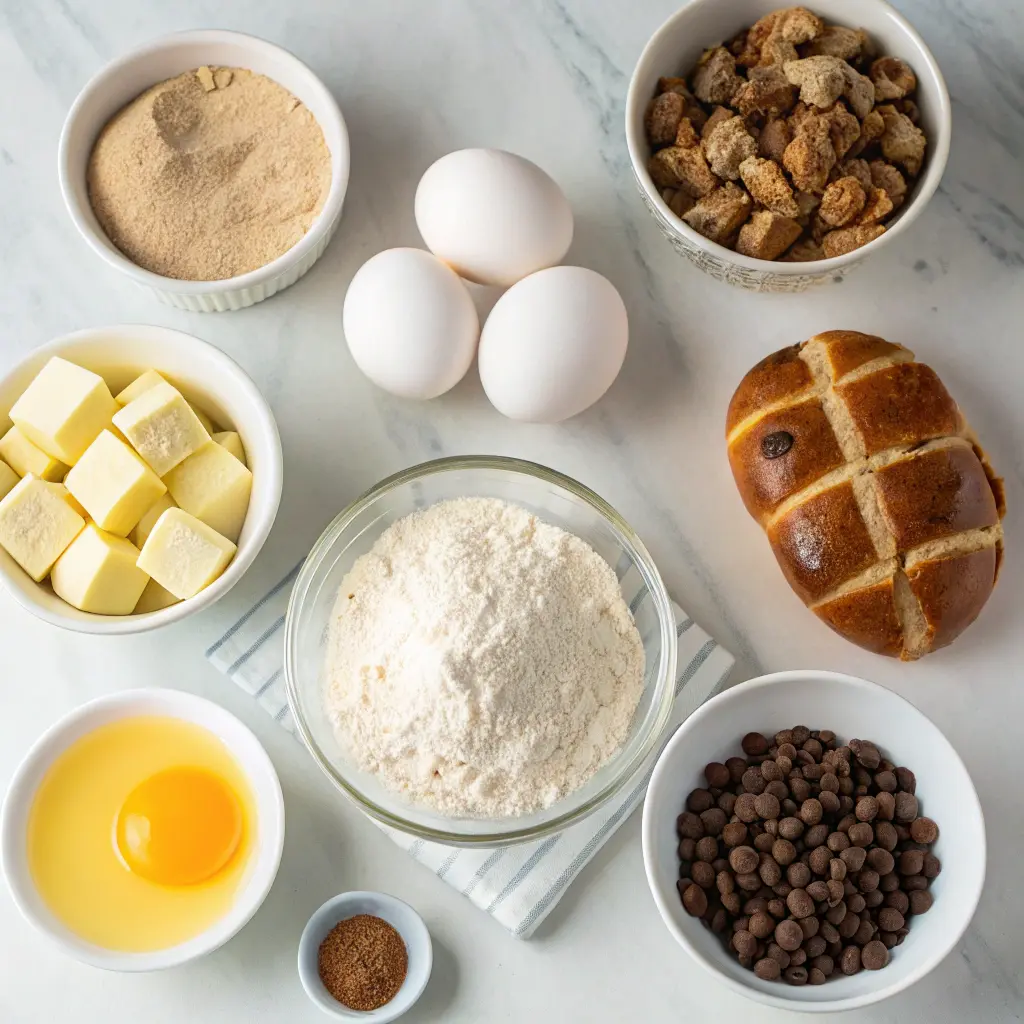 Ingredients for hot cross buns recipe