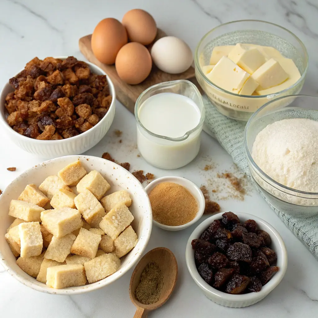 Ingredients for Irish Bread Pudding