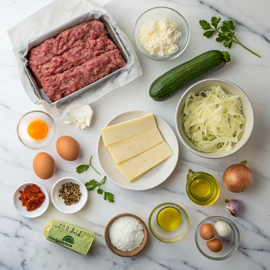 Ingredients for keto lasagna