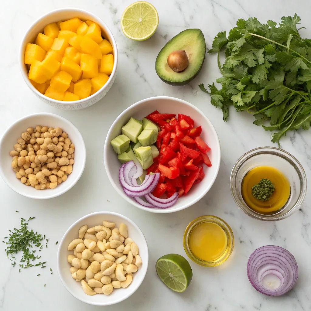 Ingredients for mango salad recipe