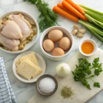 Ingredients for matzo ball soup