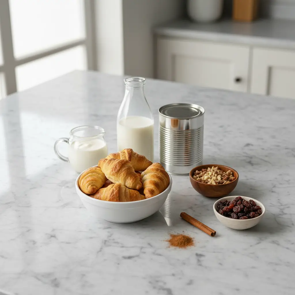 Om Ali with Mini Croissants – Simple Egyptian Dessert Idea 10 Ingredients for Om Ali with Mini Croissants