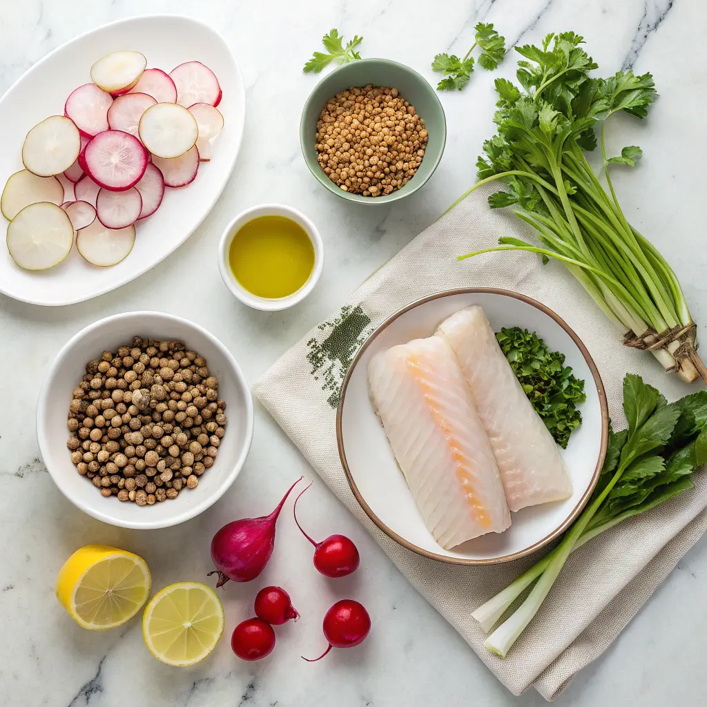 Ingredients for Pan-Seared Cod Salad