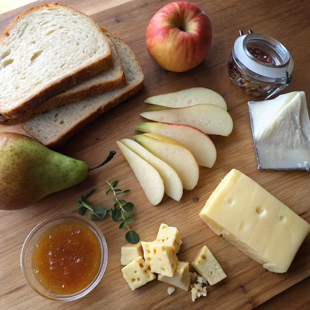 Ingredients for Pear Apple Grilled Cheese