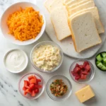 Ingredients for pimiento cheese sandwiches