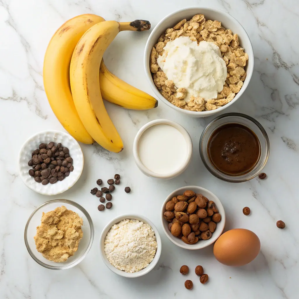 Ingredients for protein banana bread