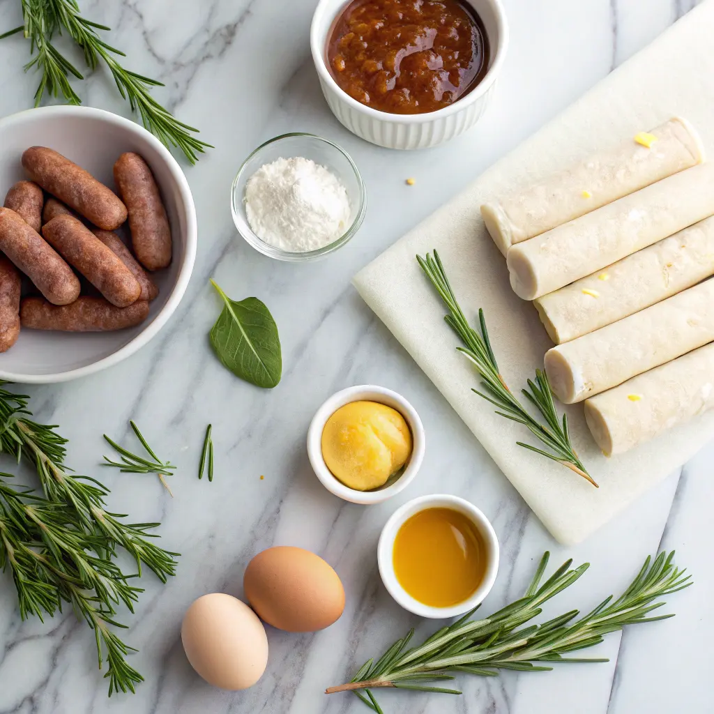 Ingredients for sprigs in a blanket