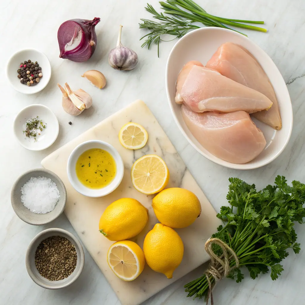 Ingredients for Stanley Tucci lemon chicken