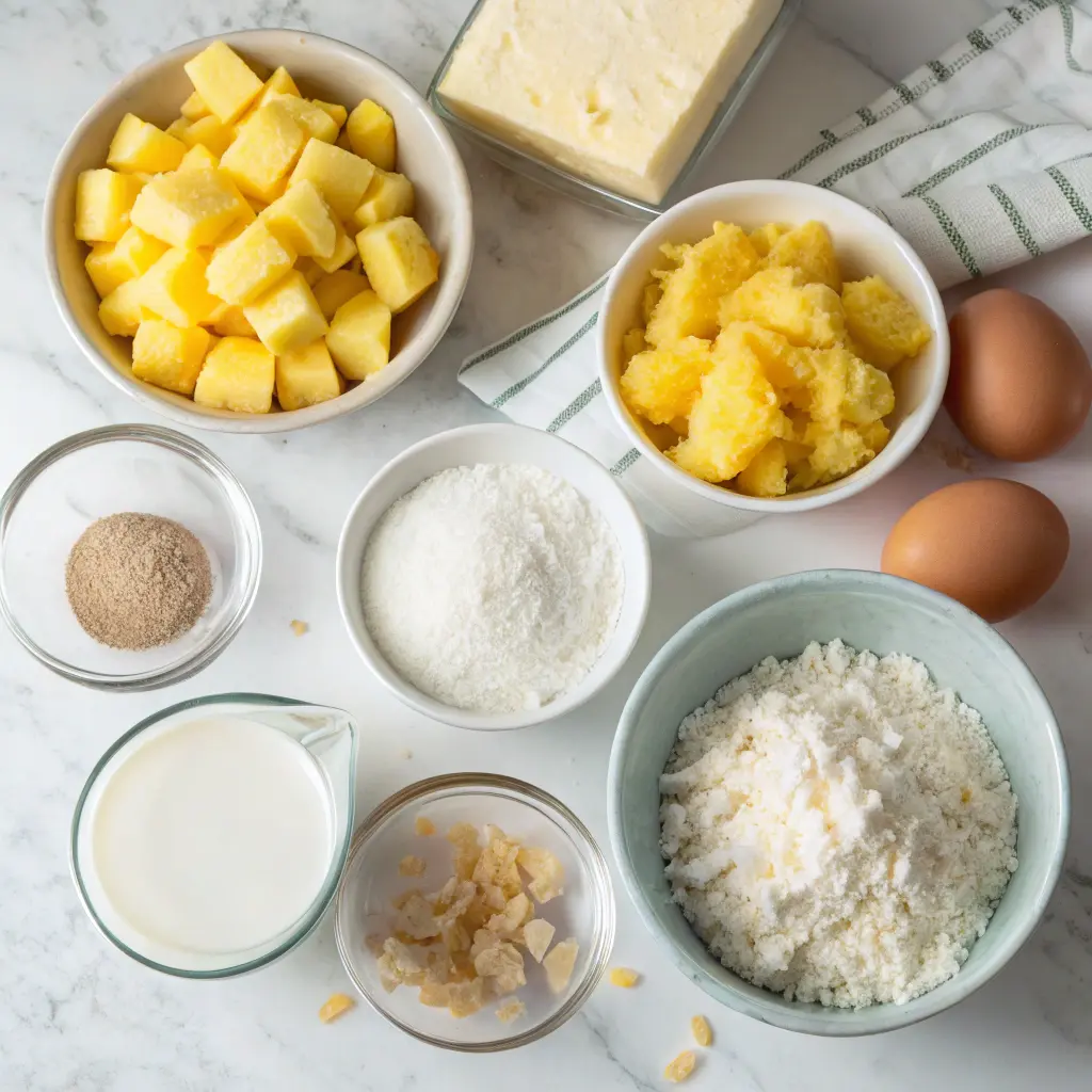 Ingredients for Tropical Pineapple Bliss Cake