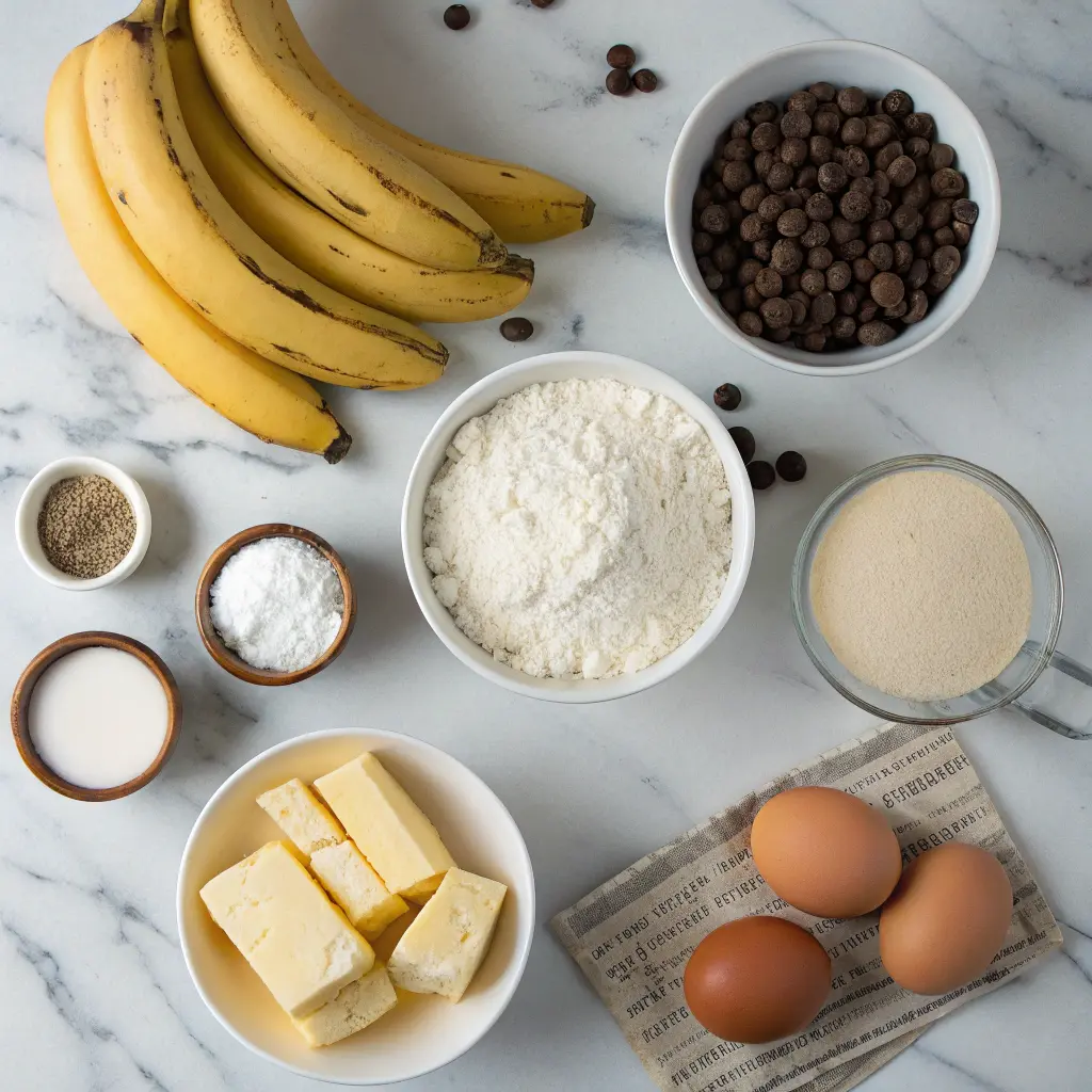 Ingredients for Vanilla Pudding Banana Bread