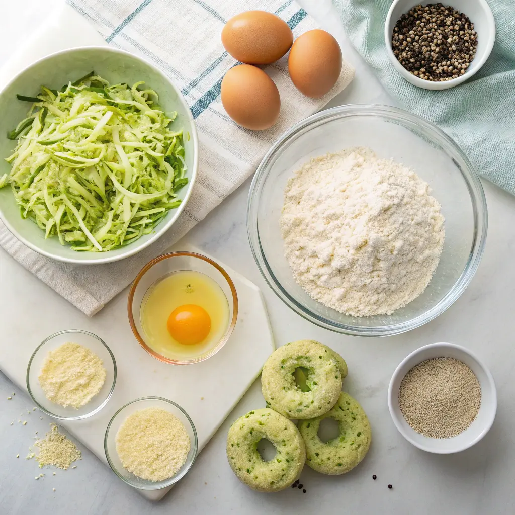 Ingredients for zucchini bagels