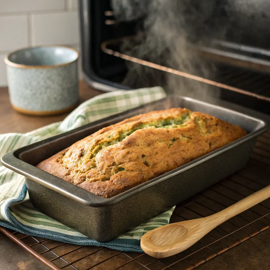 Baking gluten free zucchini bread in loaf pan