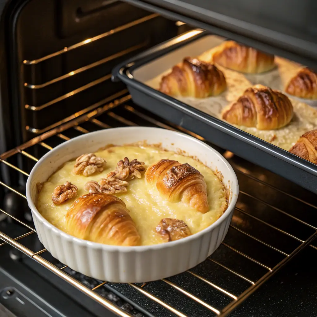 Om Ali with Mini Croissants – Simple Egyptian Dessert Idea 11 Cooking Om Ali with Mini Croissants