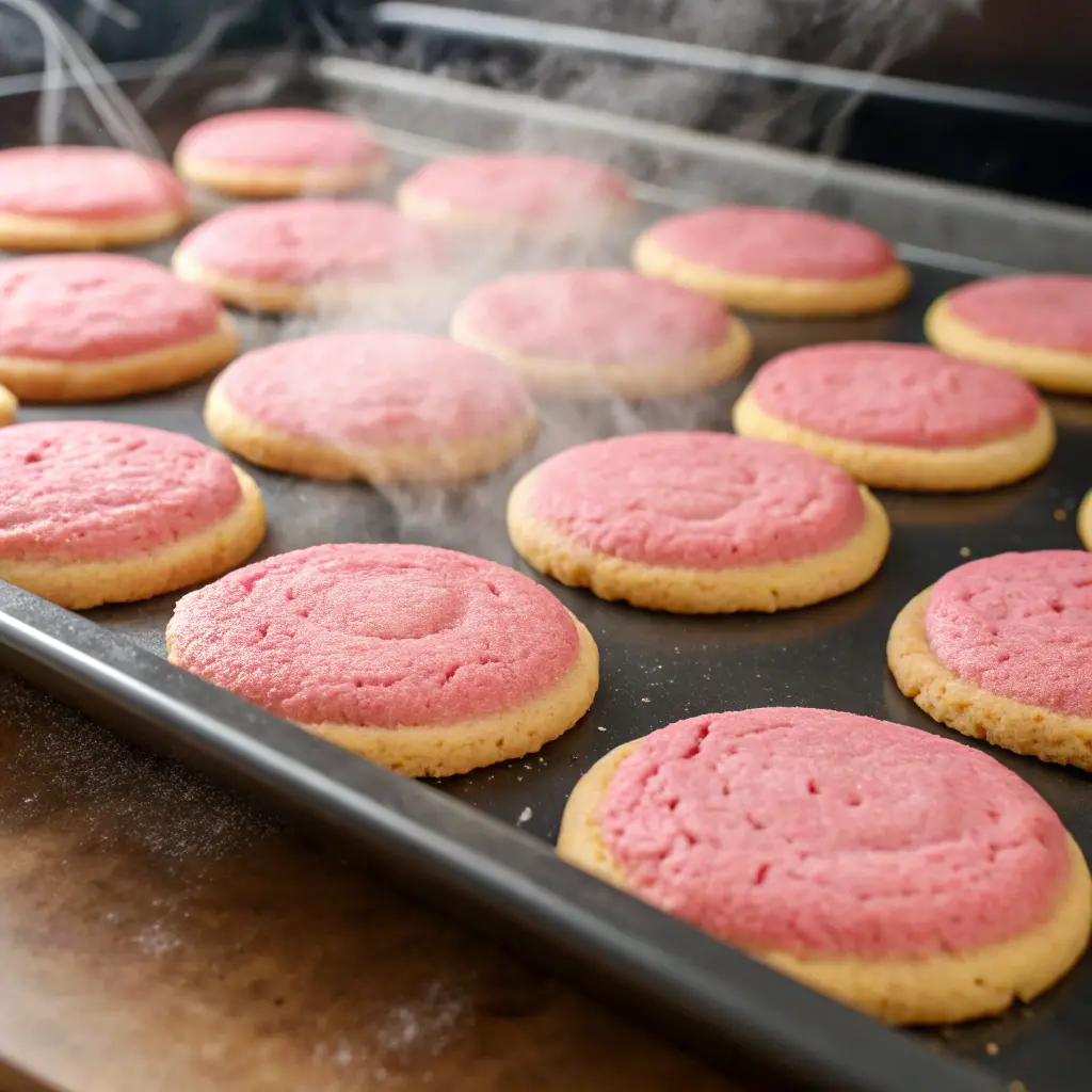 Baking rose beet pink cookies