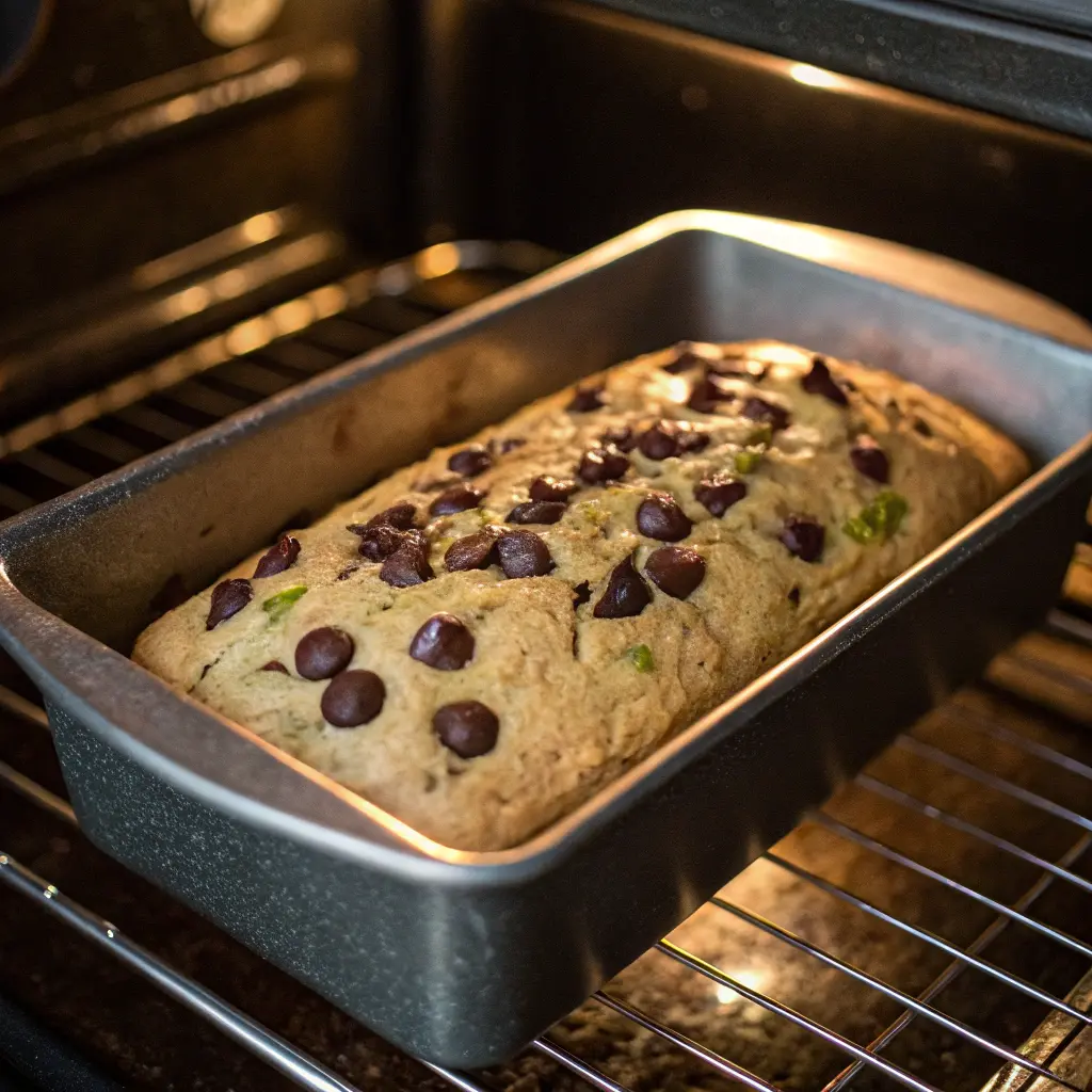 Baking zucchini bread with chocolate chips