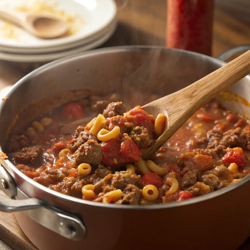 Cooking old fashioned goulash