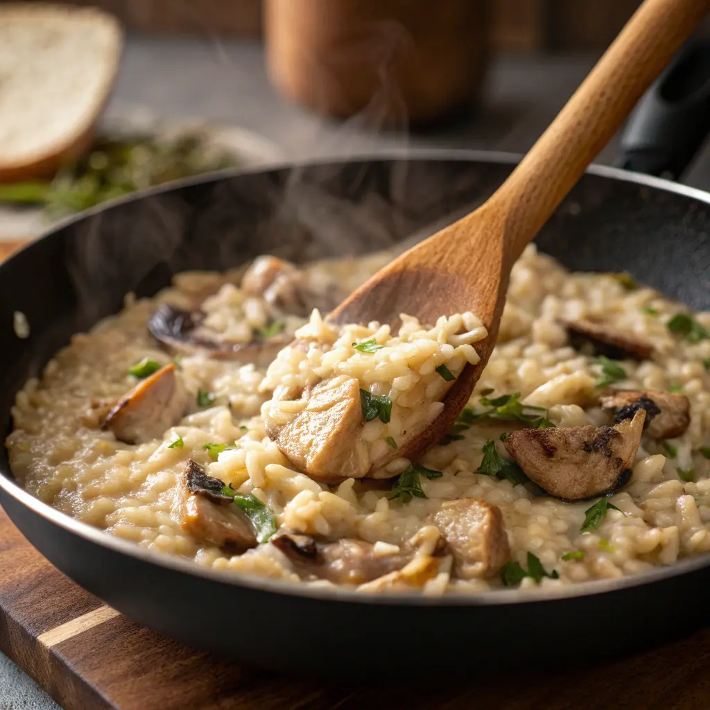 Cooking chicken and risotto dishes