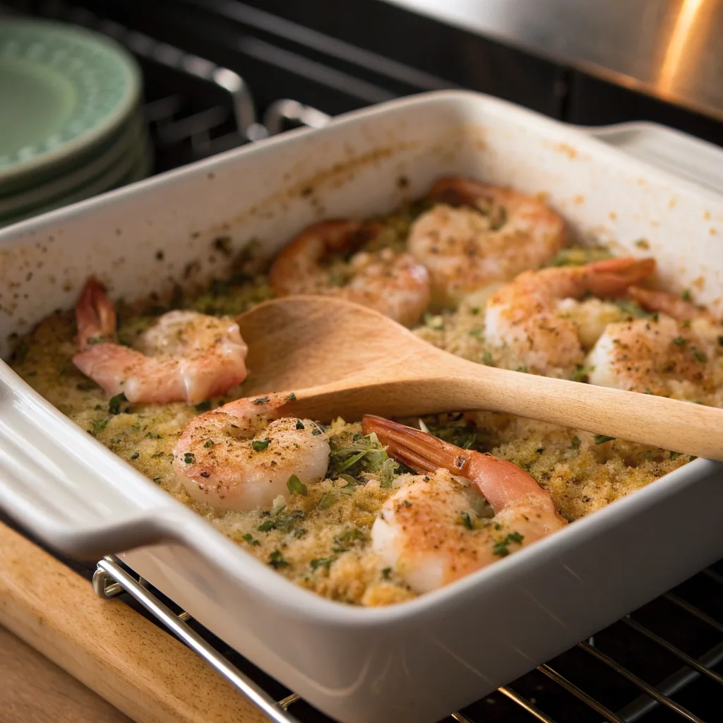 Cooking Shrimp Oreganata in oven