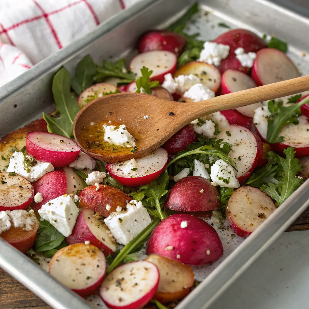 Cooking Roasted Radish and Feta Salad