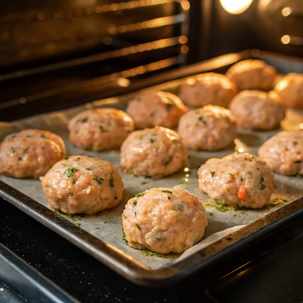 Baked Salmon Meatballs recipe easy and healthy 11 Baking salmon meatballs in oven