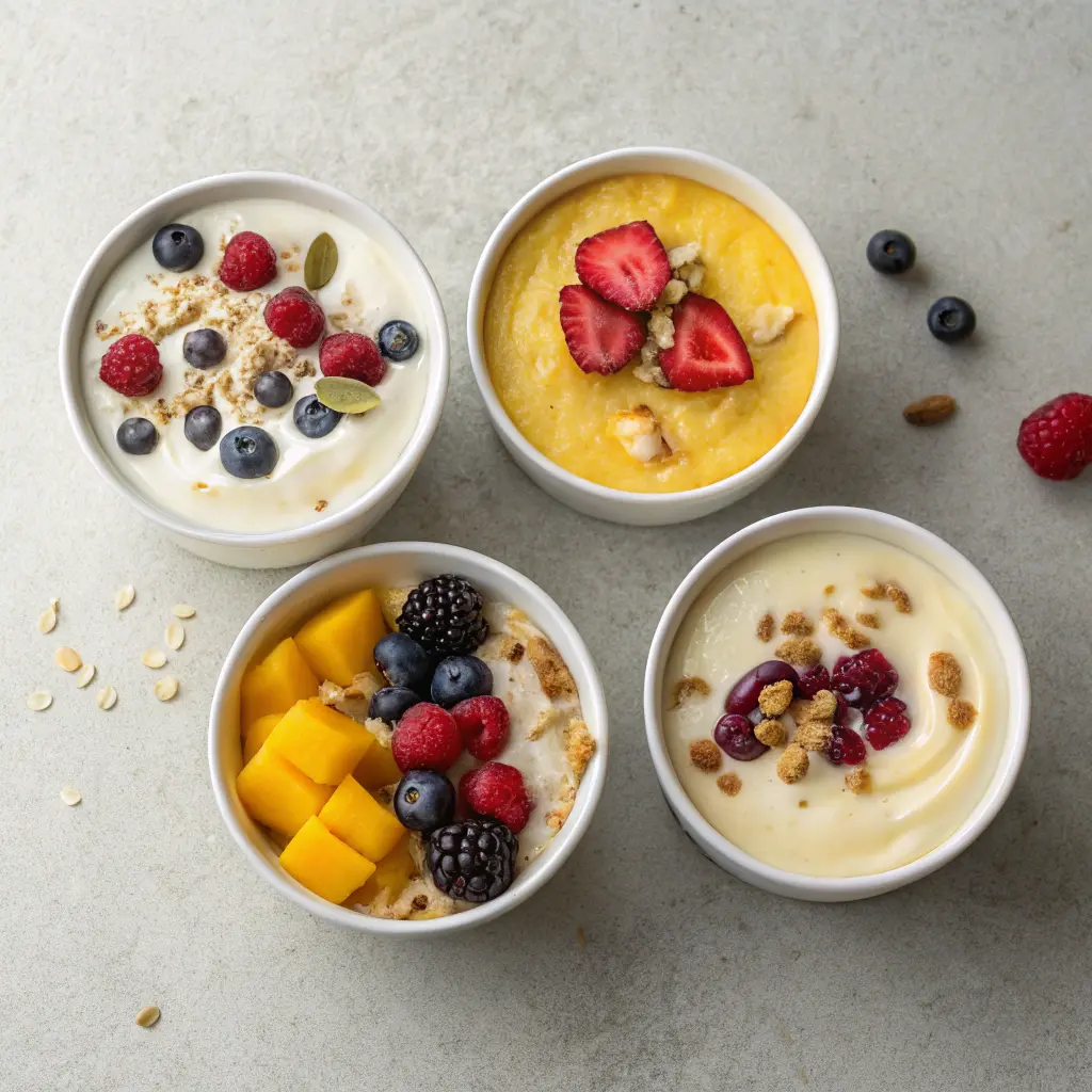 Different baked yogurt flavors