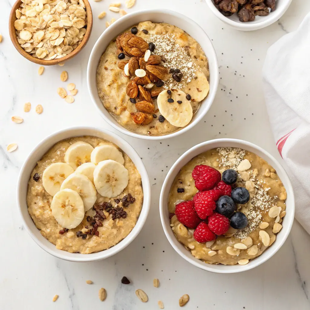 Caramelized banana oatmeal variations