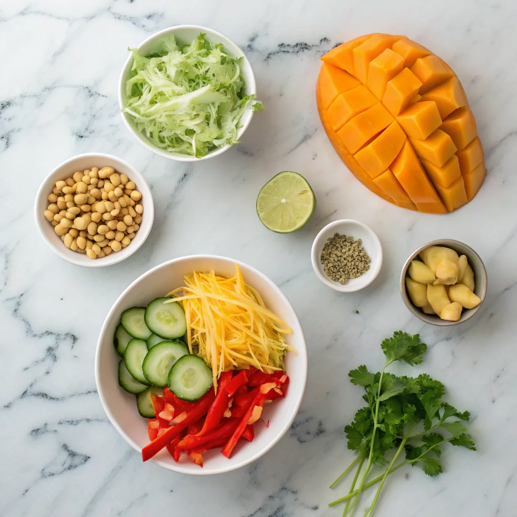 Mango salad ingredients