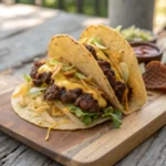Smash Burger Tacos Copycat In-N-Out Style 12 Crispy smash burger tacos with cheese and burger sauce