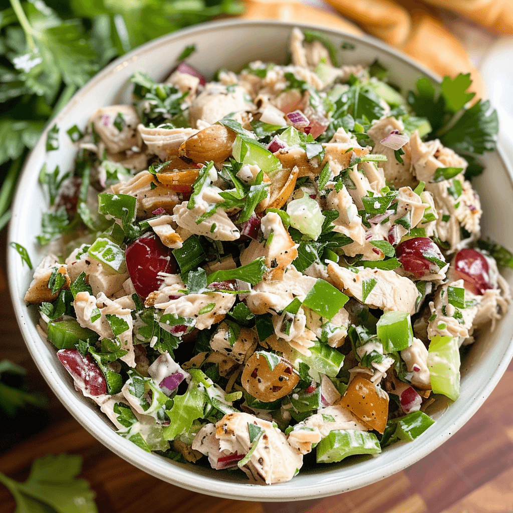 Healthy Chicken Salad Recipe with Pecans and Yogurt