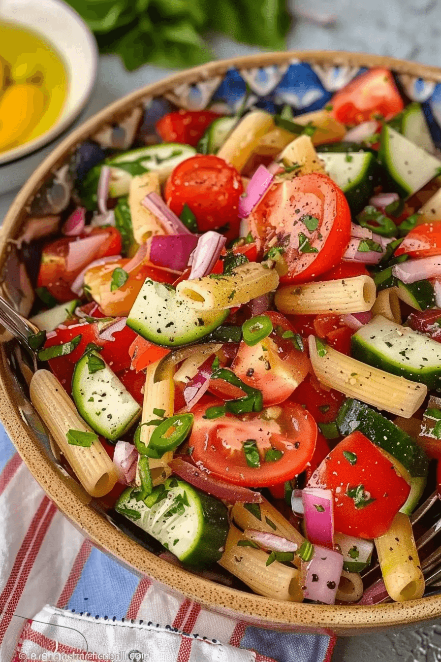 Mediterranean Pasta Salad with Olive Oil Dressing 2 image 1776025140818