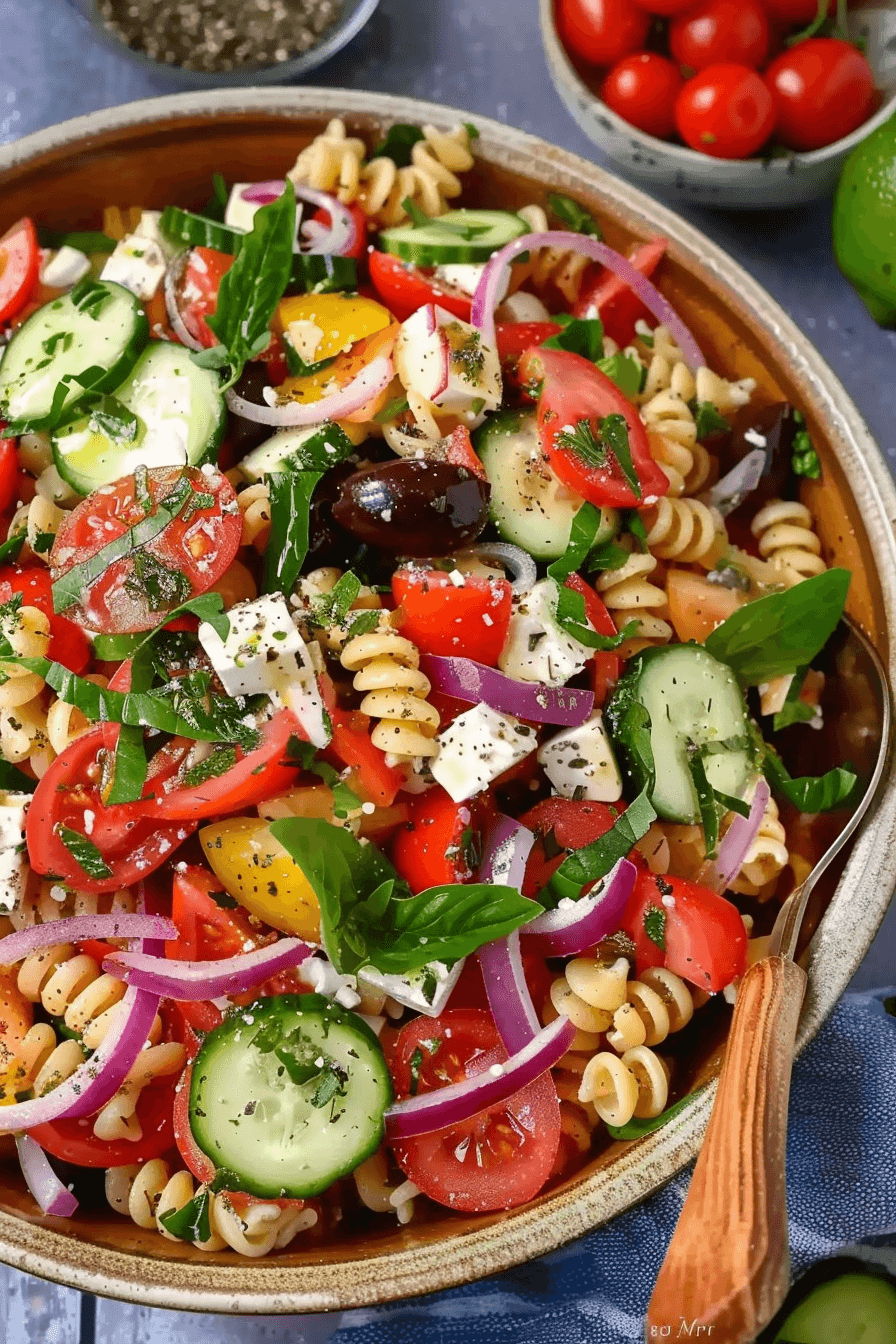 Mediterranean Pasta Salad with Olive Oil Dressing 3 image 1776025147462