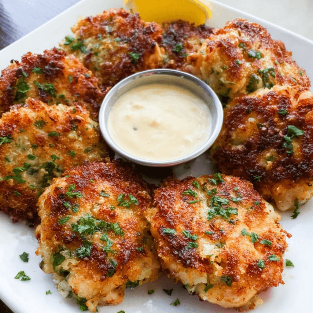 Shrimp Cakes with Lemon Aioli: Crispy Bites of Coastal Delight