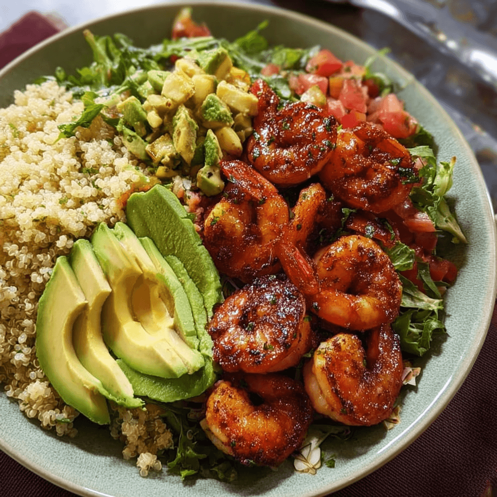 Shrimp and Avocado Bowls with Cilantro Vinaigrette