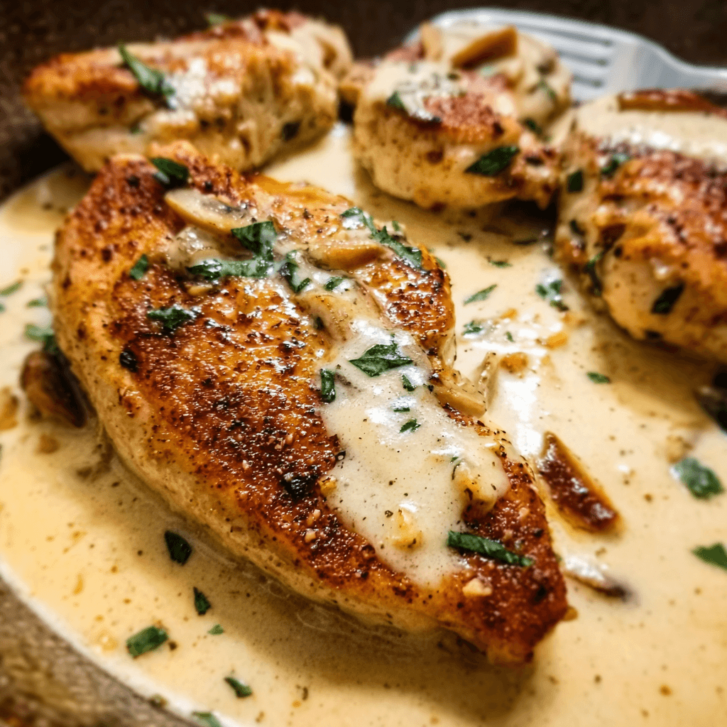 Creamy Garlic Chicken with Lemon and Herb Butter Sauce