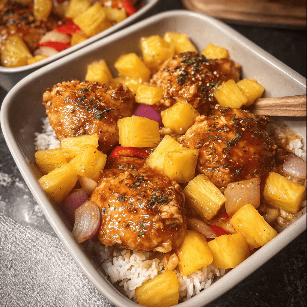 Hawaiian Chicken Sheet Pan Dinner for 8