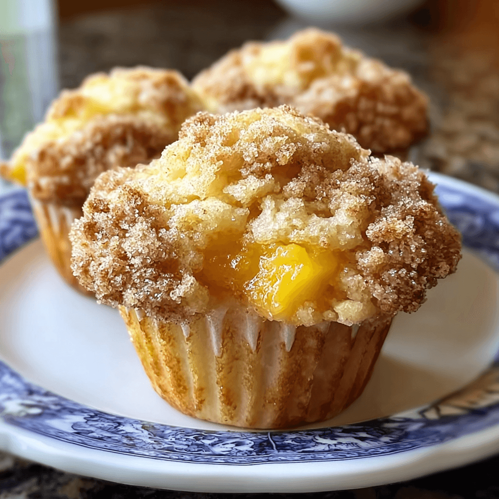 Homemade Peach Cobbler Muffins