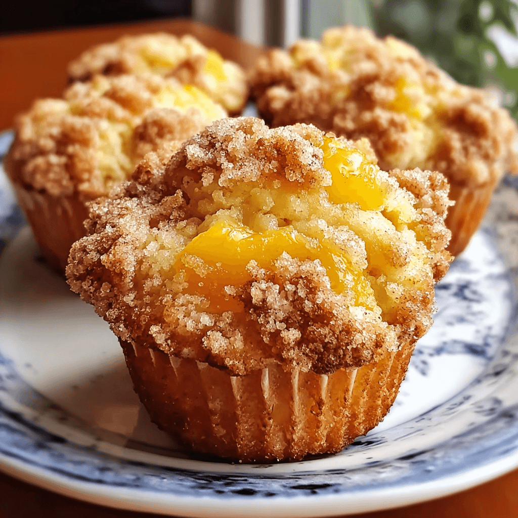 Homemade Peach Cobbler Muffins Recipe