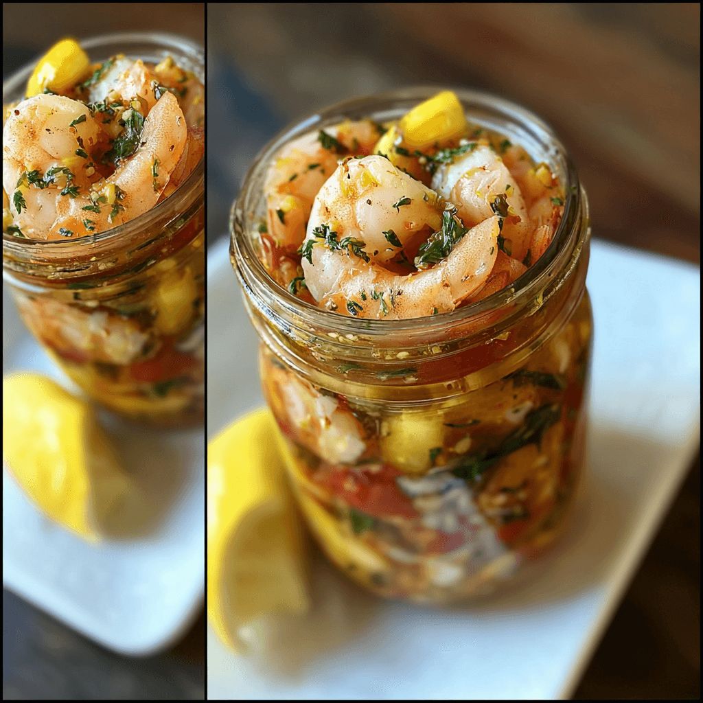 Louisiana Pickled Shrimp In a Jar